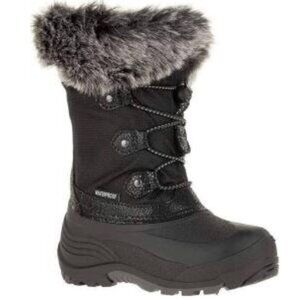 Kamik Powdery Waterproof Winter Boots Faux Fur Bungee Cord Laces Zylex Rubber 5